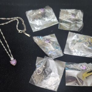 Elegant Silver and Purple Pendant Necklace